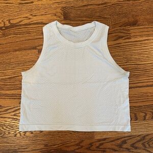 Lululemon Athletica cropped light blue Muscle Tee
